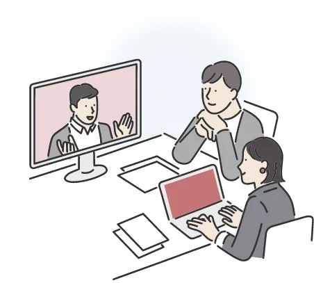 オンライン会議中のイラスト